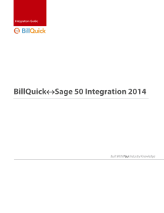 BillQuick-Sage 50 Integration Guide 2014