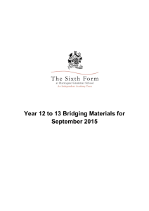 Bridging Materials 2015-16 Years 12-13