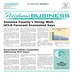 Sonoma County's Doing Well, UCLA Forecast Economist Says