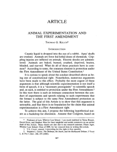 animal experimentation and the first amendment