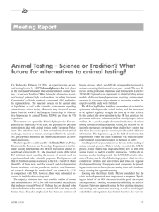 Animal Testing – Science or Tradition?