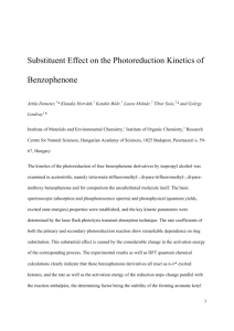 Substituent Effect on the Photoreduction Kinetics of Benzophenone