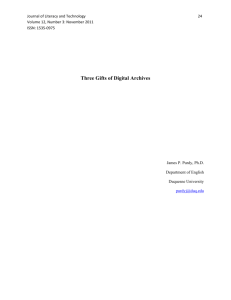 Three Gifts of Digital Archives - The Journal of Literacy and