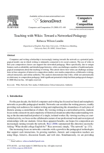 Teaching with Wikis: Toward a Networked Pedagogy