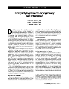 Demystifying Direct Laryngoscopy and Intubation