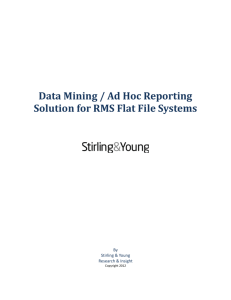 Data Mining / Ad Hoc Reporting Solution for RMS Flat File