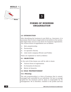 forms of business organisation - The National Institute of Open