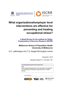 Employer interventions for preventing occupational stress