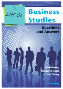 IGCSE Business Studies: Questions and Answers