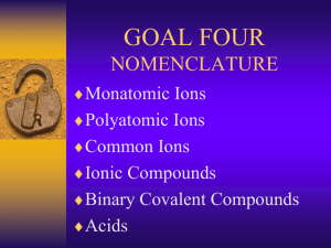 goal four nomenclature