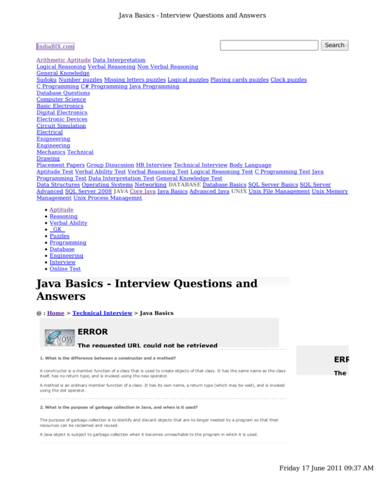 Java Basics Interview Questions And Answers