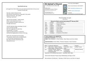 Bulletin - St Aelred's RC Church