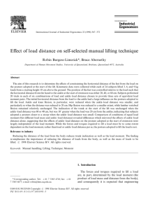 Effect of load distance on self-selected manual lifting technique