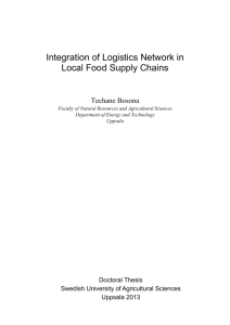 Integration of Logistics Network in Local Food Supply Chains