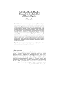 Stabilizing Chemical Reality: The Analytic-Synthetic Ideal of