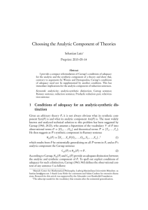 Choosing the Analytic Component of Theories