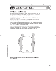 Unit 7: Family Letter - Everyday Mathematics