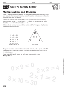 Math: Family Unit Letters