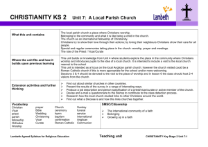 CHRISTIANITY KS 2 Unit 7: A Local Parish Church