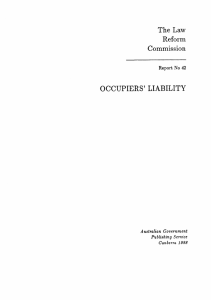Occupiers' Liability - Australian Law Reform Commission