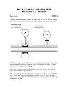 ONYX VALVE CO ISOLATOR RING Installation & Maintenance