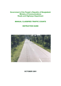 Traffic Counts Manual - Roads and Highways Department