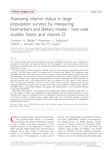 Assessing vitamin status in large population surveys by
