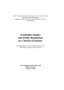 Feasibility Studies and Public Regulation in a Market Economy