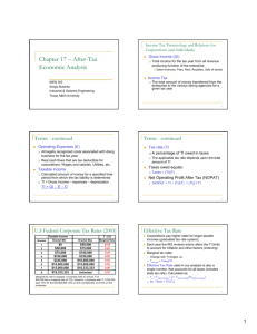 Chapter 17 – After-Tax Economic Analysis