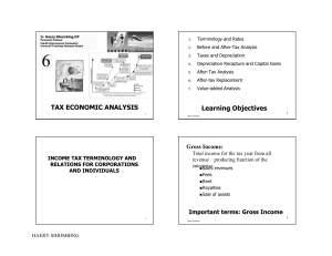 TAX ECONOMIC ANALYSIS Learning Objectives