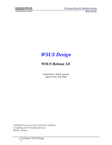 WSUS Design - AUBede - American University of Beirut