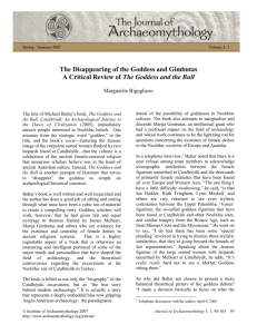 The Disappearing of the Goddess and Gimbutas A Critical Review of