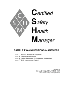 Certified Safety Health Manager