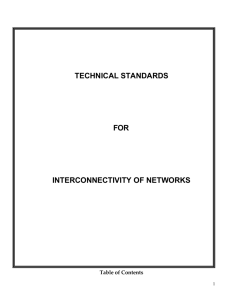 Technical Standards for Interconnectivity of Networks