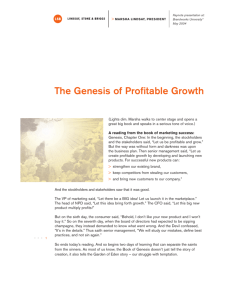 The Genesis of Profitable Growth