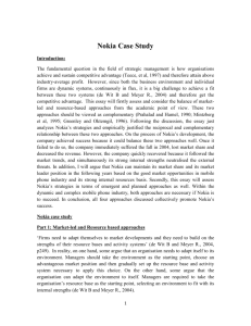 Nokia Case Study - Industrial Engineering: SHARING & LEARNING