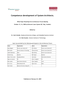 Competence development of System Architects.