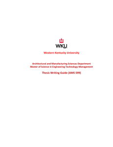 Western Kentucky University Thesis Writing Guide (AMS 599)