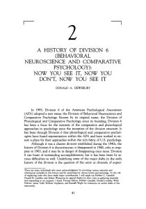 A history of Division 6 (behavioral neuroscience and comparative