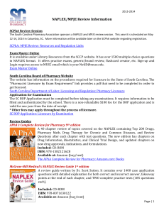 NAPLEX/MPJE Review Information - South Carolina College of