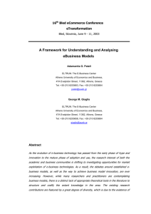 A Framework for Understanding and Analysing eBusiness Models