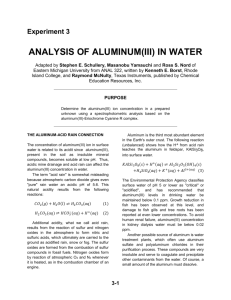 analysis of aluminum(iii) in water