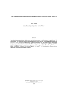 Effect of Heat Treatment Variations on the Hardness and