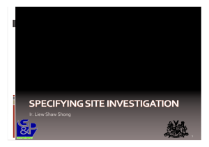Specifiying Site Investigation