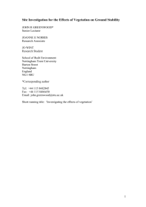 Site Investigation for the Effects of Vegetation on Ground Stability