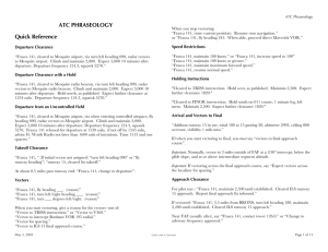 ATC Phraseology ATC PHRASEOLOGY Quick Reference or