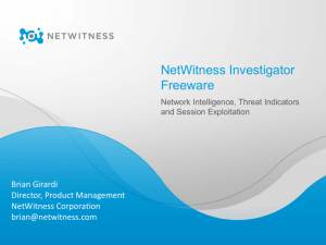 NetWitness Investigator Freeware