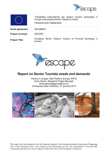 Report on Senior Tourists needs and demands