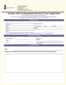 Summer Research Application