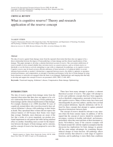 What is cognitive reserve? Theory and research application of the